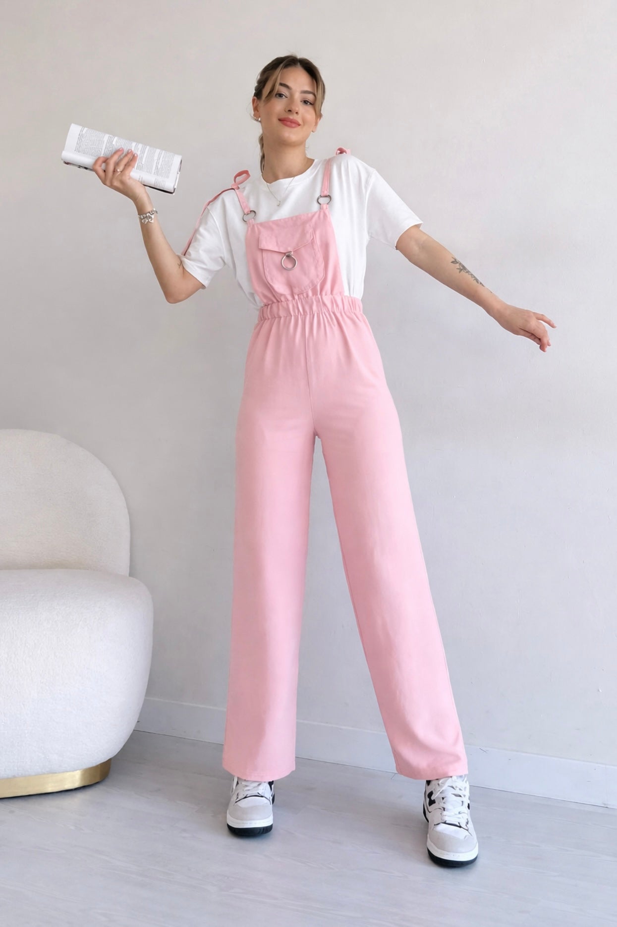 salopette rose 💕 sans pull