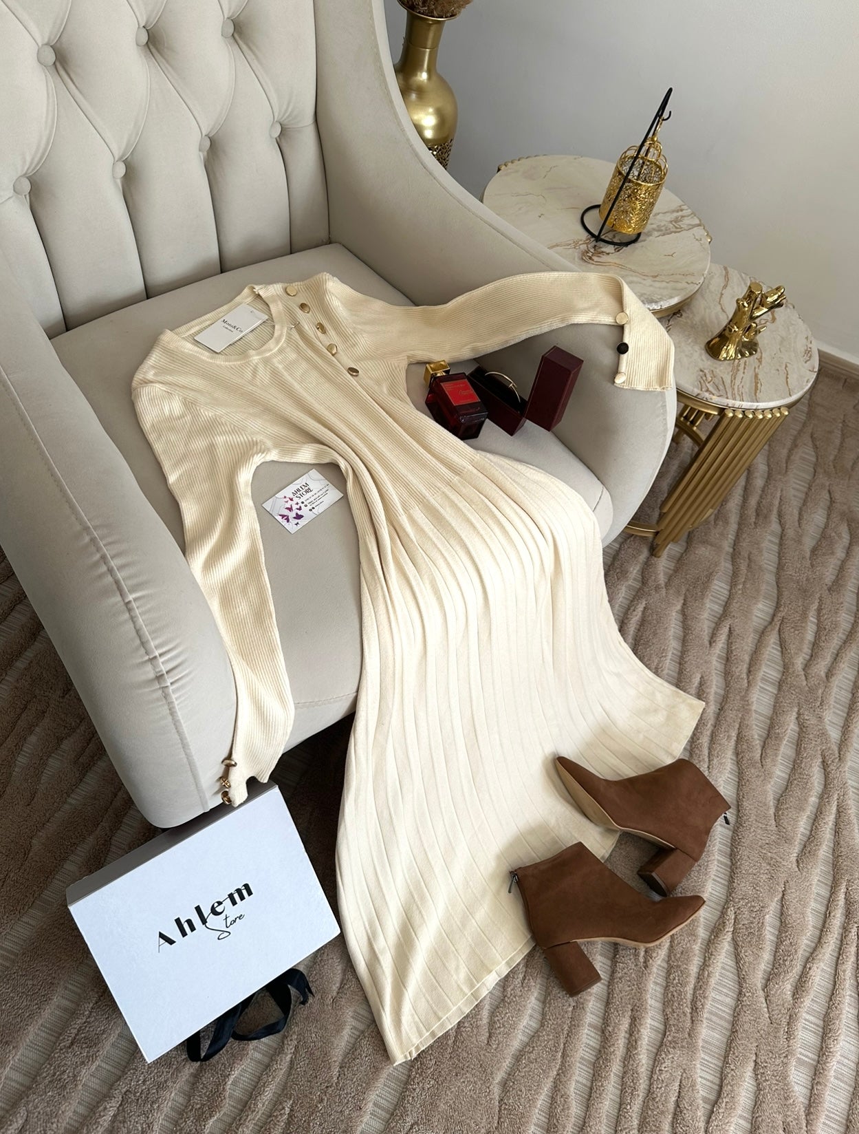 robe midi beige -standard