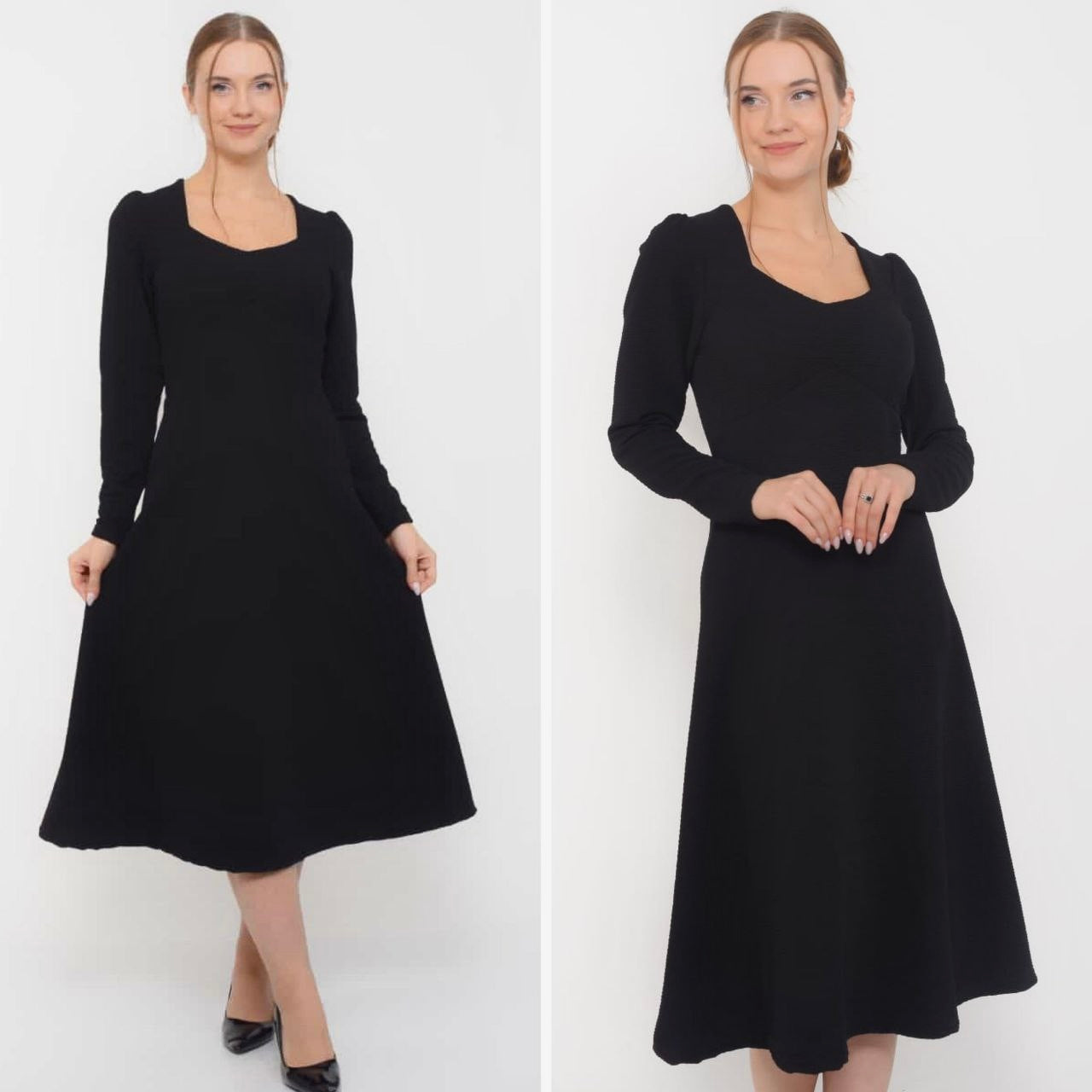 robe classique noire - évasée