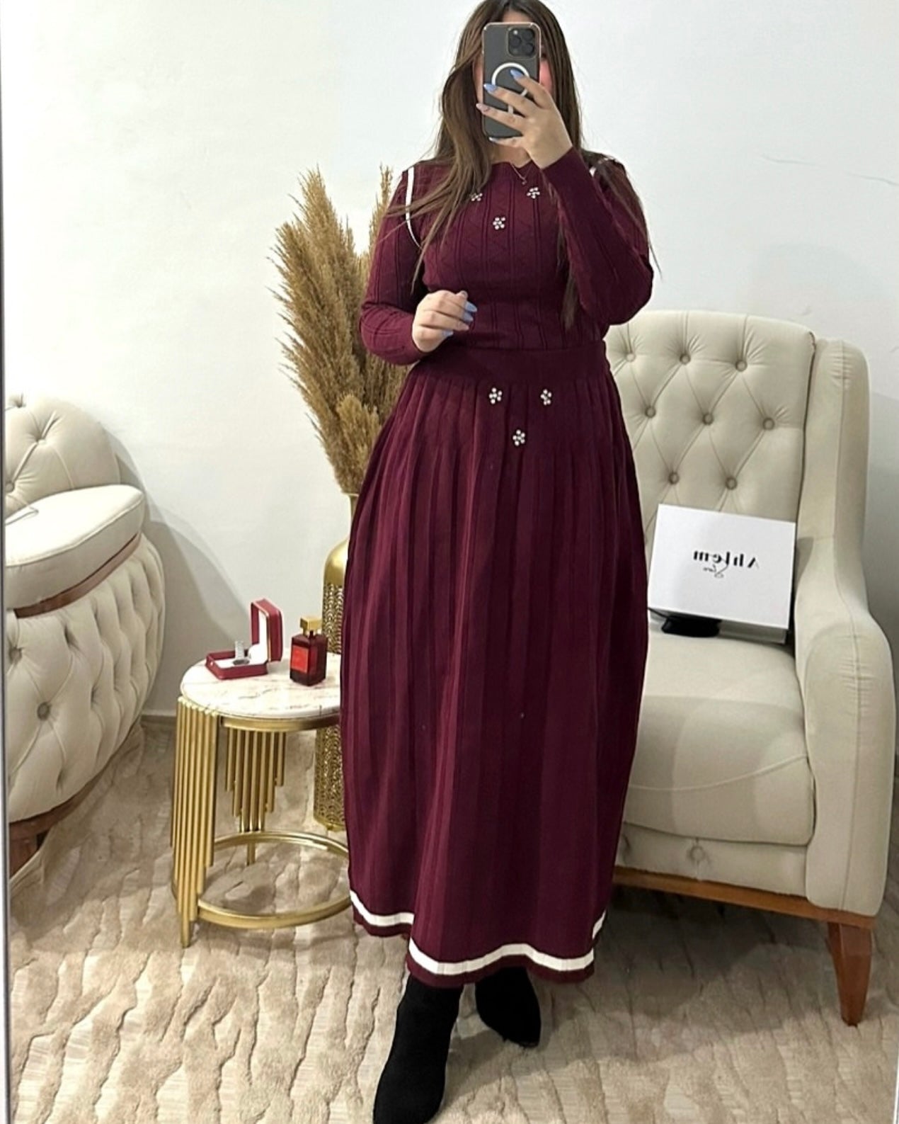 ensemble CELINE -standard:jupe longue + pull